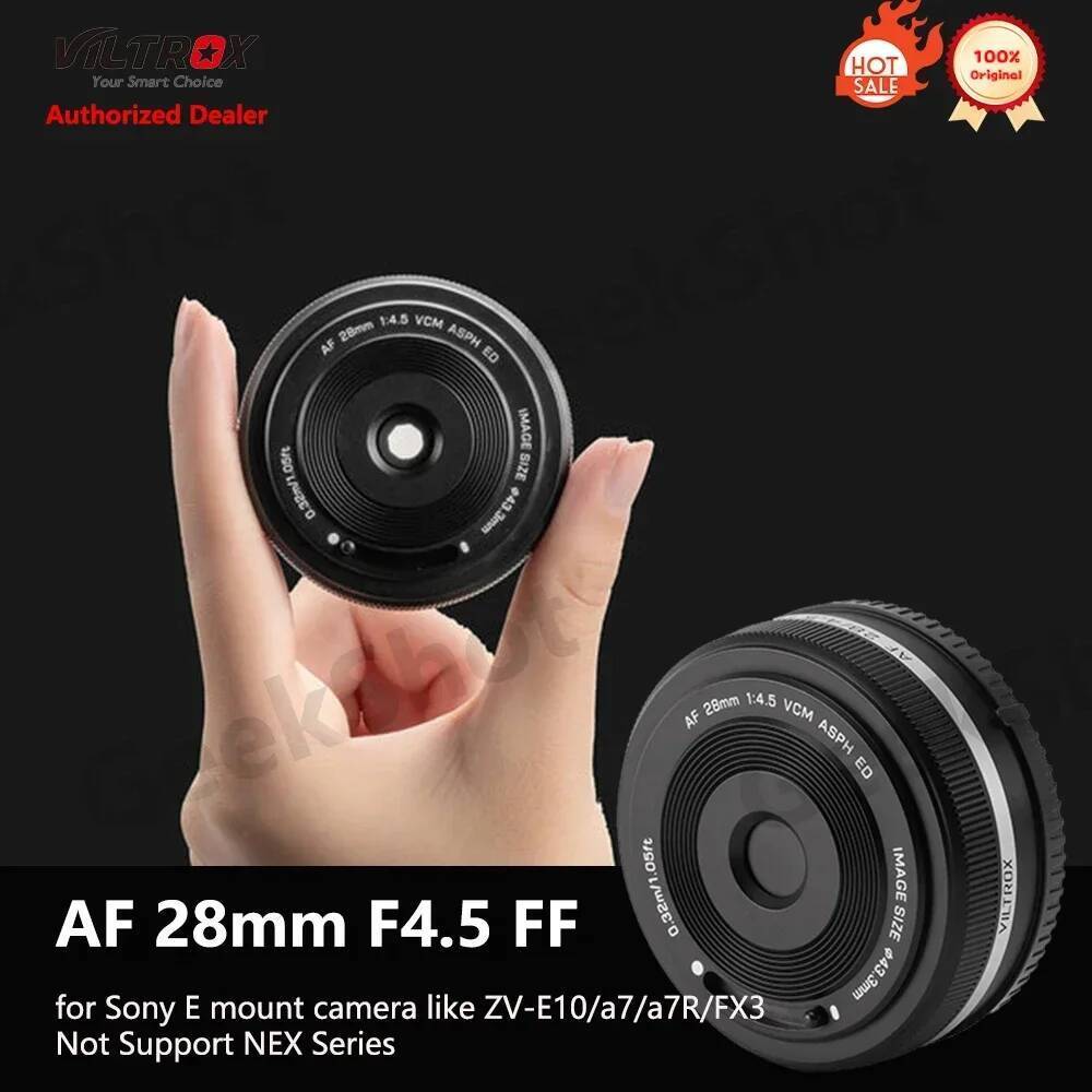 Viltrox AF 28 มม.F4.5 กรอบเลนส์โฟกัสอัตโนมัติสําหรับ Sony FE-Mount ZV-E10 ZVE1 A6000 เลนส์แพนเค้ก Bu