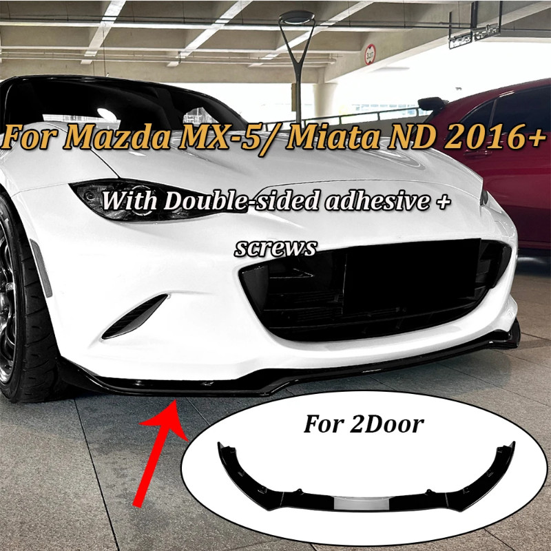 For Mazda MX-5 MX5 Miata ND 2016-2025 2-Door Front Bumper Spoiler Lip Lower Splitter Protector Kit