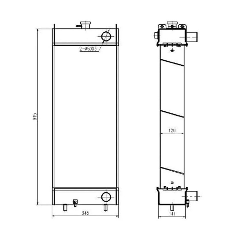 Water Tank Radiator 418-03-41140 4180341140 For Komatsu Wheel Loader WA200-6 WA200PZ-6 WA250-6 WA25