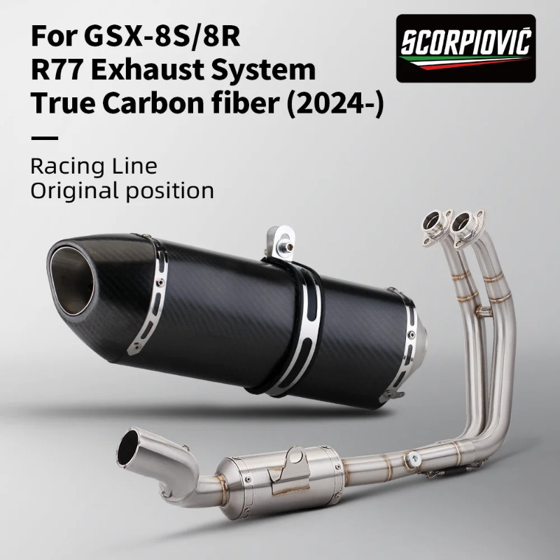 For GSX 8S GSX8S GSX-8S GSX8R 2024- gsx8s exhaust Motorcycle Accessories Engine Exhaust muffler sys