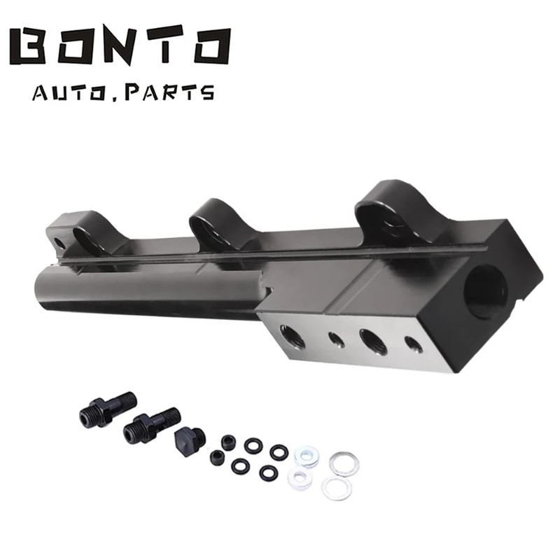 BONTO High Volume Fuel Rail Fits Honda Civic 1996-2000 D16Y7 D16Y8 Red/Black