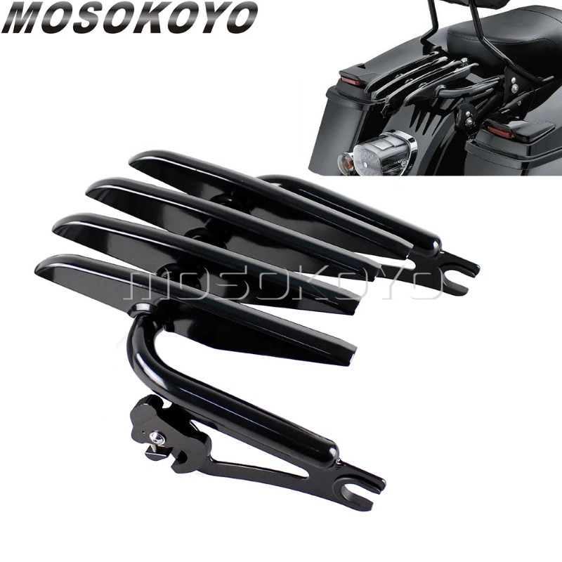 Black Detachable Stealth Luggage Rack for Harley Touring Road King Street Glide Road Glide Classic