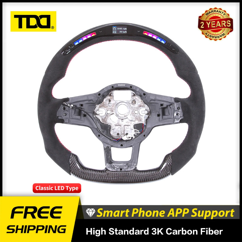 TDD Carbon Fiber LED Steering Wheel Customized Galaxy Pro for VW MK7