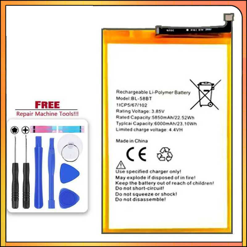 Battery BL-58BT 6000mAh For Tecno LC7 Spark 6 Air KE6 Pouvoir 4 Pro Spark Power 2 LC8 Pova LD7