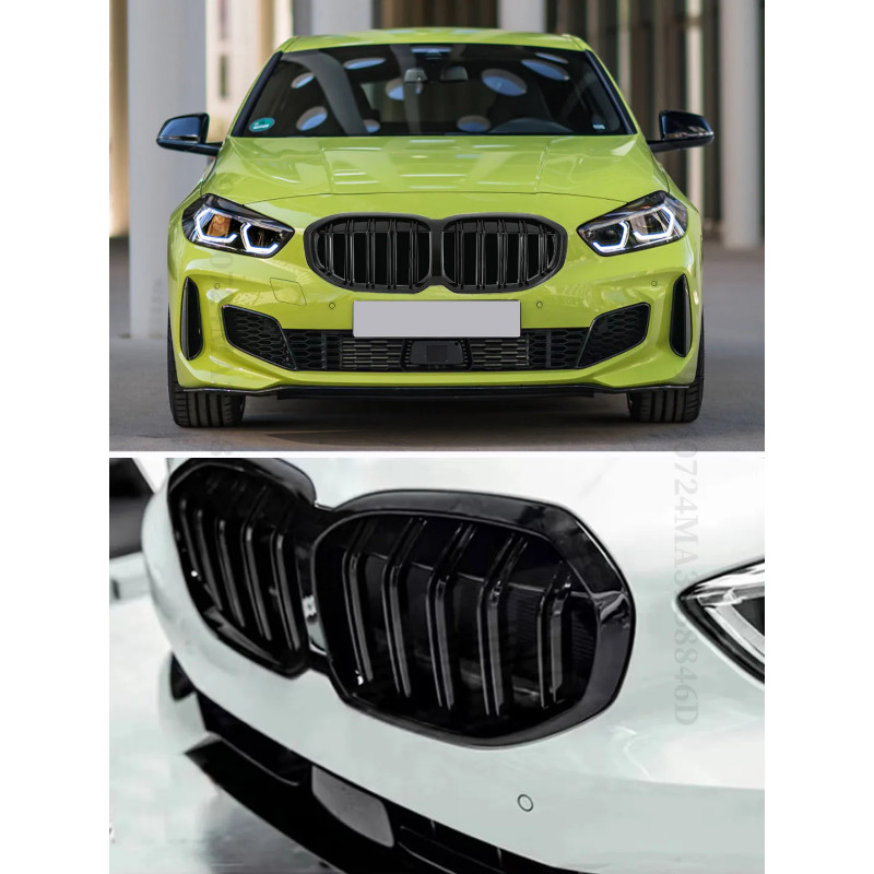 Front Bumper Kidney Grille Diamond Grill Tuning Accessories For BMW 1 Series F40 2019-2023 128ti M1