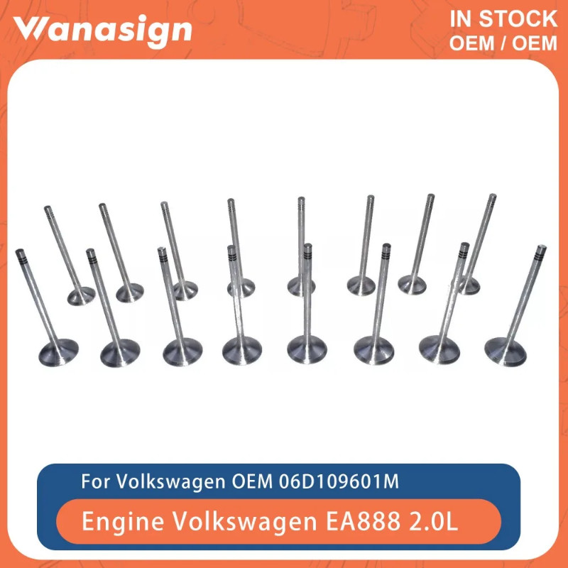16PCS Intake & Exhaust Valve Set Fit 2.0 L For Volkswagen Bora Audi Skoda Seat EA888 BPJ AXX BPJ BP