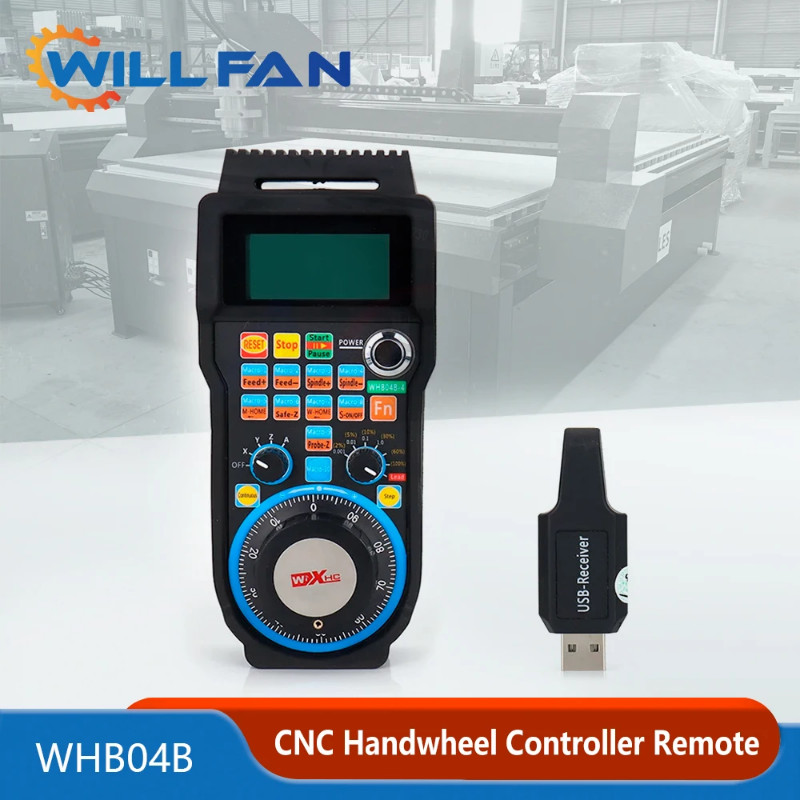 Will Fan XHC WHB04B CNC wireless handwheel Mach3 4 axis 6 axis MPG Suspension Hand Wheel remote con
