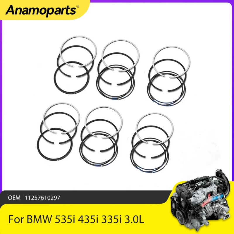 Engine Parts 6x Piston Rings Set Mahle Fit 3.0 T For BMW 535i 435i 335i M4 X5 F10 F30 F80 F32 E70 E