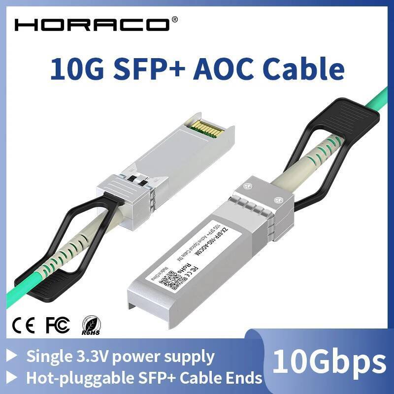 HORACO 10G SFP+ ถึง SFP+ AOC OM3 5M/7M/10M/20M 10Gb Active Optical SFP Cable(AOC) สําหรับ Cisco,Mikr