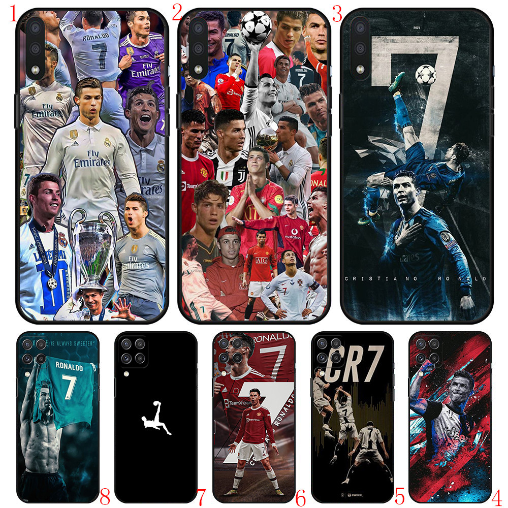 Redmi Note 10S K20 K40 Pro 13R A4 A3 Pro Note 14 Pro Plus V20 ฟุตบอล CR7 เคสโทรศัพท์สีดํานุ่ม