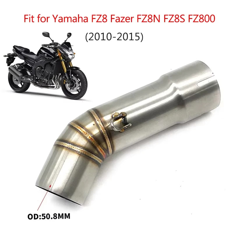 For Yamaha FZ8 FZ8N FZ8S F Z8 S FZ8N YZF-FZ8 FZ800 Fazer 2010 - 2015 Motorcycle Exhaust Escape Midd