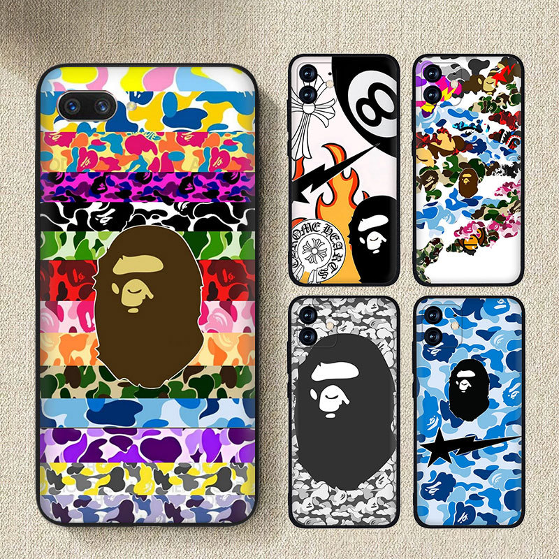 Realme C71 C75 C75X C85 P3 Lite เคสโทรศัพท์ 5BE8 Bape สีดําซิลิโคน TPU Shell