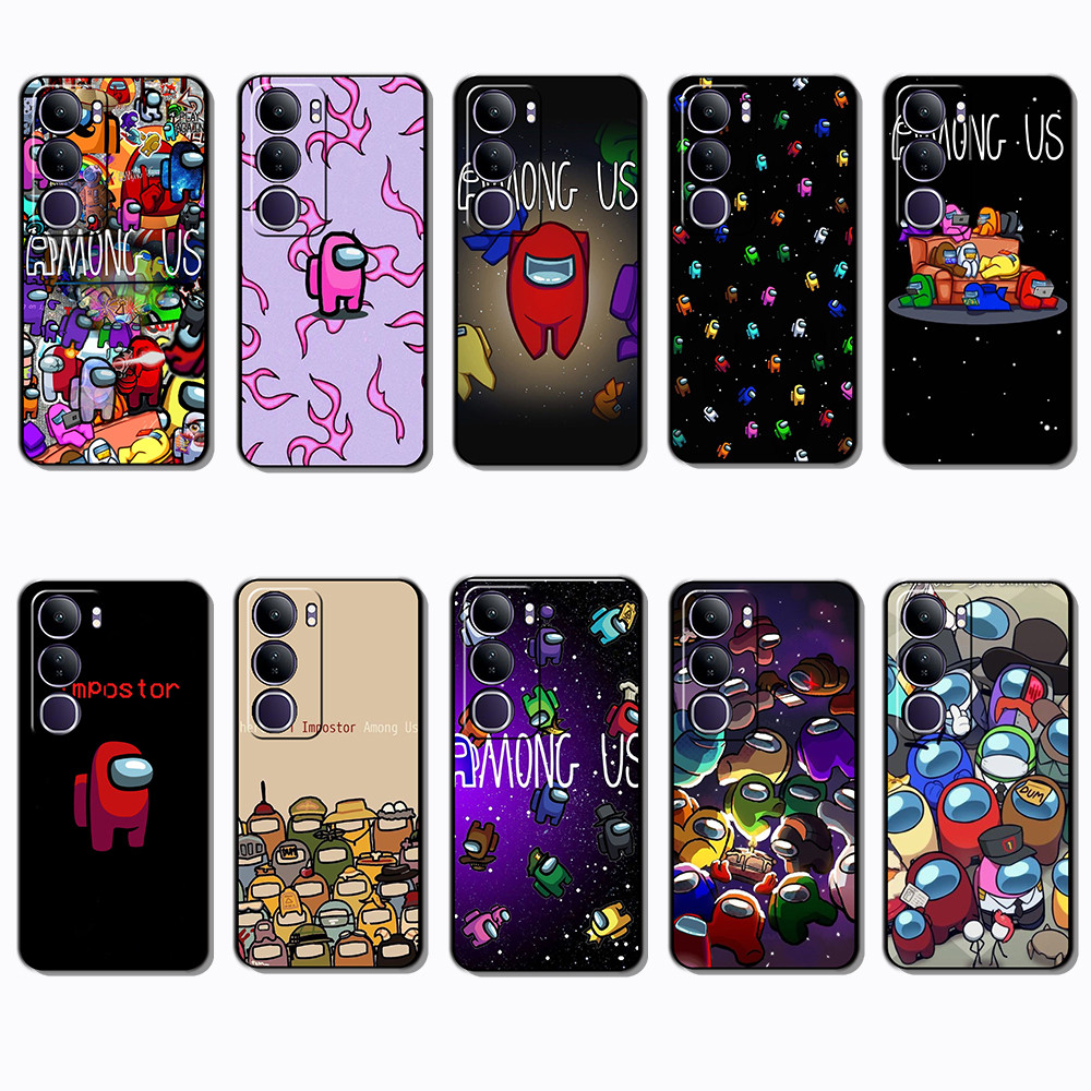 สําหรับ VIVO Y21d Y04 J10 Among Us เคสโทรศัพท์ TPU ขอบสีดํา | แสดงความสวยของโทรศัพท์