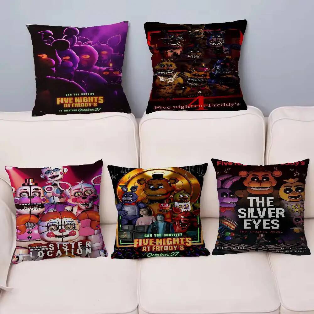 FNAF Five-nights-At-Freddy หมอนปลอกหมอนอิงปลอกหมอนห้องนั่งเล่นโซฟาตกแต่งบ้านที่กําหนดเอง