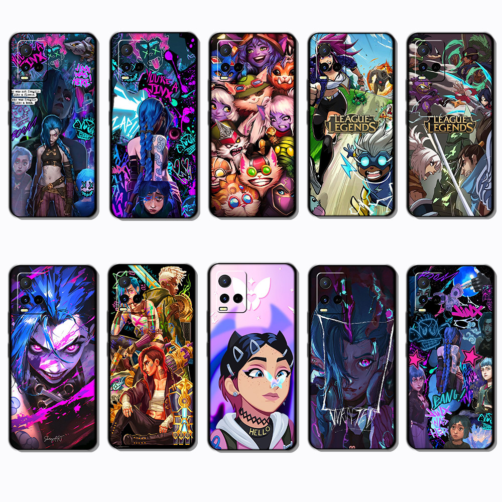 สําหรับ Vivo V19 V20 V21 V21E V25 V25E 1606 K14 League of Legends กรอบสีดํายืดหยุ่น TPU Soft Case | 