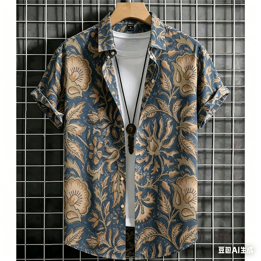 เสื้อแขนสั้นพิมพ์ลายระบายอากาศดี สบายเมื่อสวมใส่