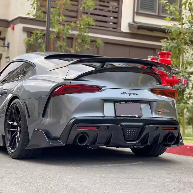 For Toyota Supra GR A90 A91 MK5 2019+ Carbon Fiber Car Rear Bumper Diffuser Rear Splitters Spoiler