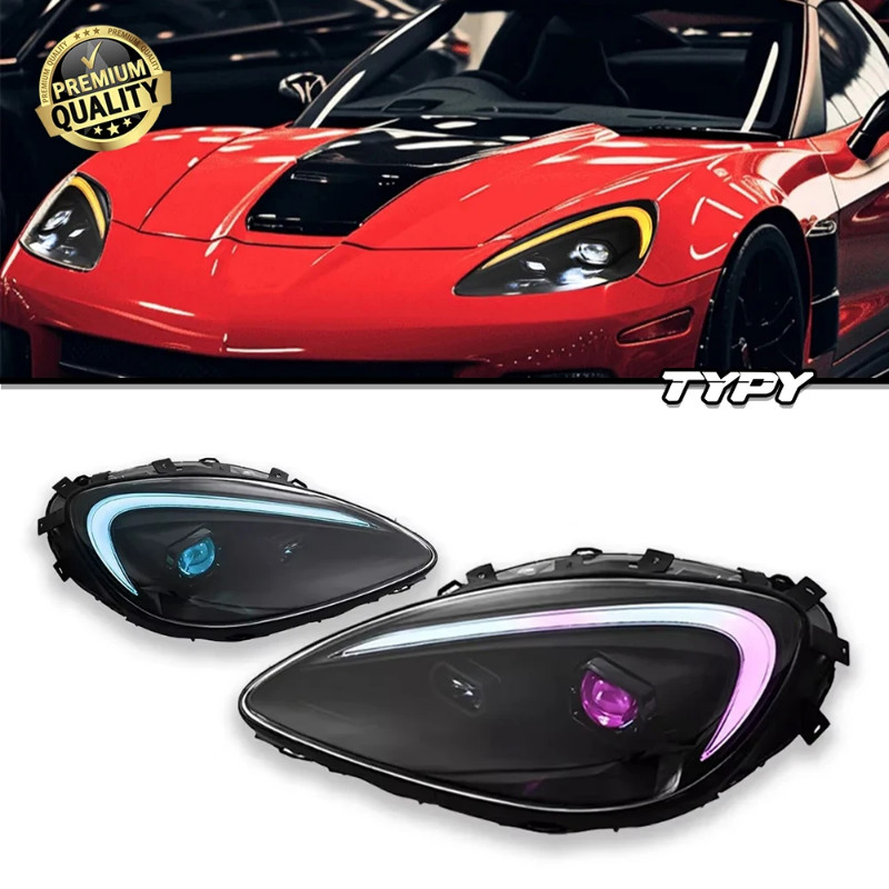 TYPY Car Lights For Corvette C6 RGB 2005-2013 Headlight LED Projetor head Lamp Daytime Running Ligh