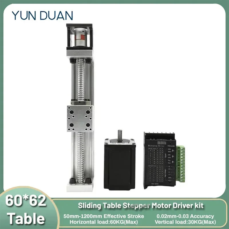 Motorized Ball Screw Linear Rail Motion Stage 60mm Wide Manual/ Electric Sliding Table SFU1605/1610