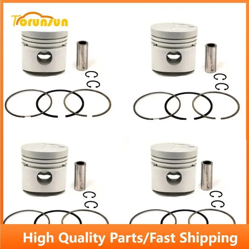 New 4 Sets STD Piston Kit With Ring 30A17-00050 Fit For Mitsubishi K4E Engine 76MM