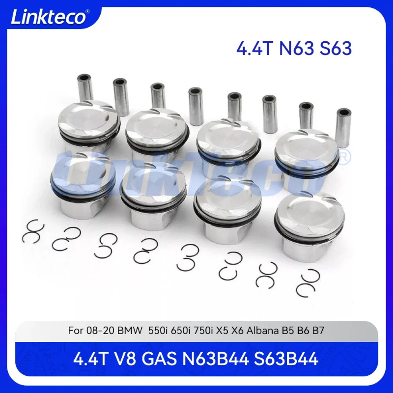 Engine Piston & Piston Ring Set STD Fit 4.4 T N63 S63 N63B44 S63B44 For 08-20 BMW 550i 650i 750i 6
