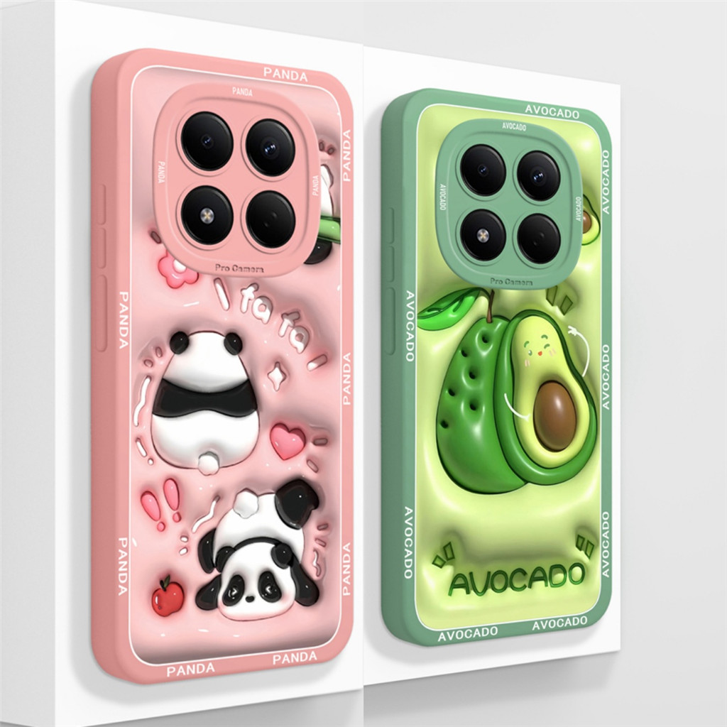 สําหรับ Redmi หมายเหตุ 15 4G 5G กรณีน่ารัก Panda Avocado Square Antifound กันกระแทก Anti-drop ความเรียบง่ายซิลิโคนปกหลังสําหรับ RedmiNote15 Capa กันชน