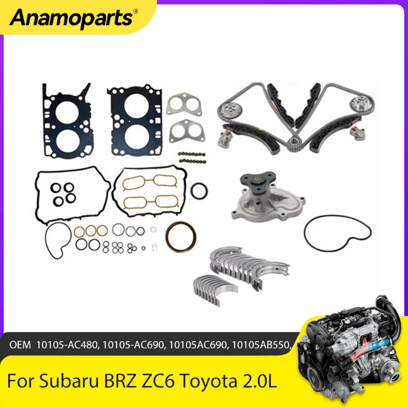 Engine Parts Head Gasket Set Timing Chain Bearing Fit 2.0 L H4 Gas For Subaru BRZ ZC6 Toyota FA20 2