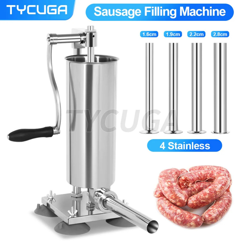 4L Sausage Stuffer Housemade Vertical Manual Stainless Steel Machine Sausage Maker Filling Sausage