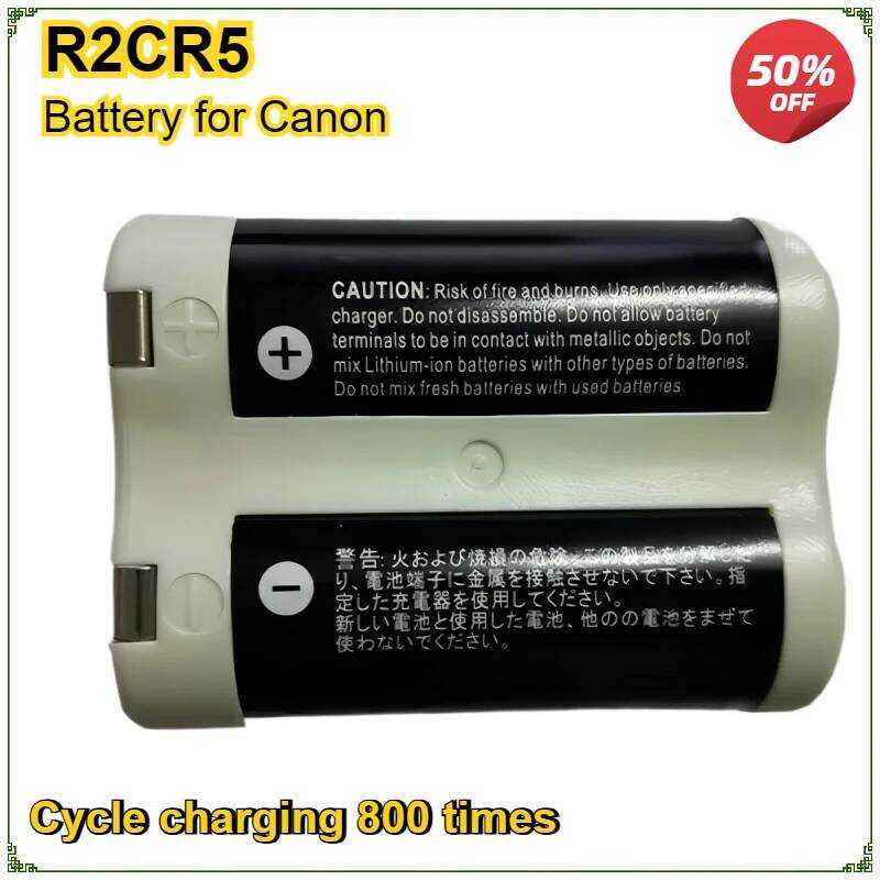 C Rechargeable Lithium Battery+ Charger For Canon R2cr5 2Cr5 EOS 1 EOS 3 6V Camera Battery High Qua