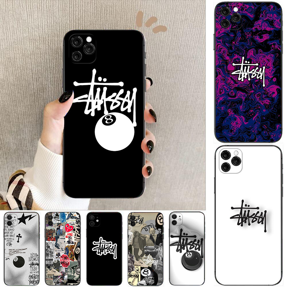 IPhone 15 16 17 Pro Max 16e 15 16 Plus Q16 Stussy star เคสโทรศัพท์สีดํา