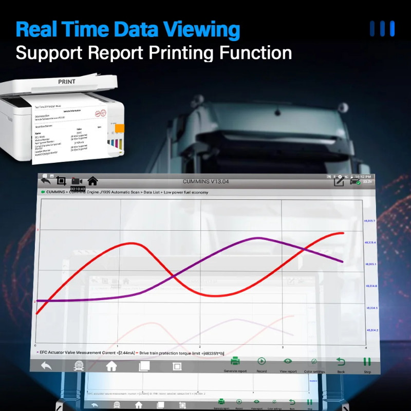 ANCEL X7 HD 10" OBD2 Heavy Duty Truck Diagnostic Tool All System DPF Regen ECU Coding 40+ Reset OBD