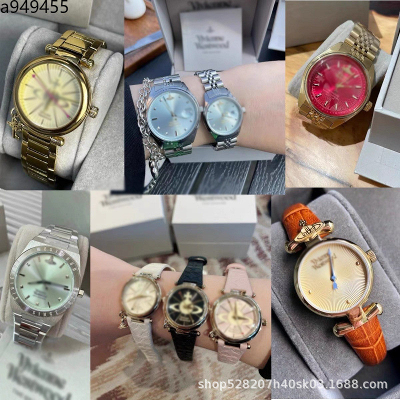 2026 แฟชั่นกีฬา Vian Rose สีชมพูนาฬิกา Queen West Rose สีแดงนาฬิกา Saturn ควอตซ์เหล็กนาฬิกาสุภาพสตรี