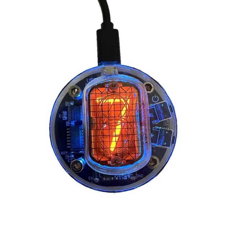 C In-12 Nixie Clock RGB Audio Electronic Accessories DIY Single Tube Glow Clock Micro USB Dc5v