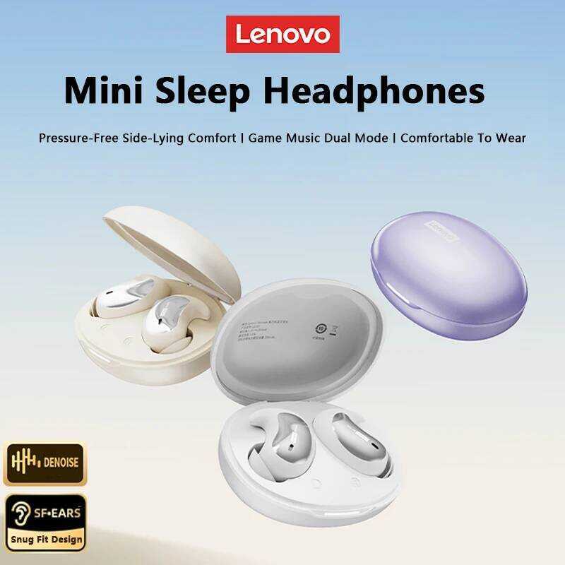 Lenovo LE203 Wireless Bluetooth 6.0 Sleep Headphones Small Lightweight Comfortable In-Ear Earphone