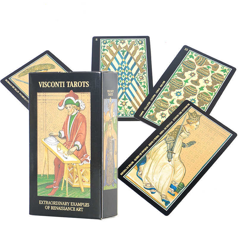 12 * 7 Visconti Tarot Visconti Tarot Visconti Tarot การ์ด Oracle เวอร์ชันภาษาอังกฤษการ์ดเกมกระดาน