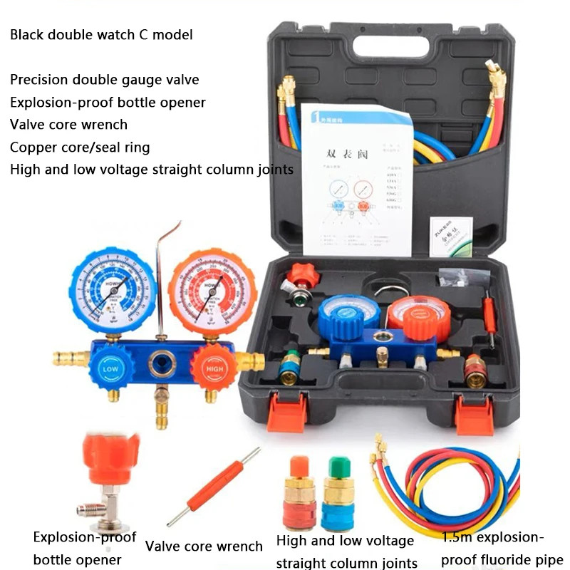 Charging And Evacuation Gauge Set Manifold Gauge Set For  R410 R22 R134a R404a Refrigerant Works Ca