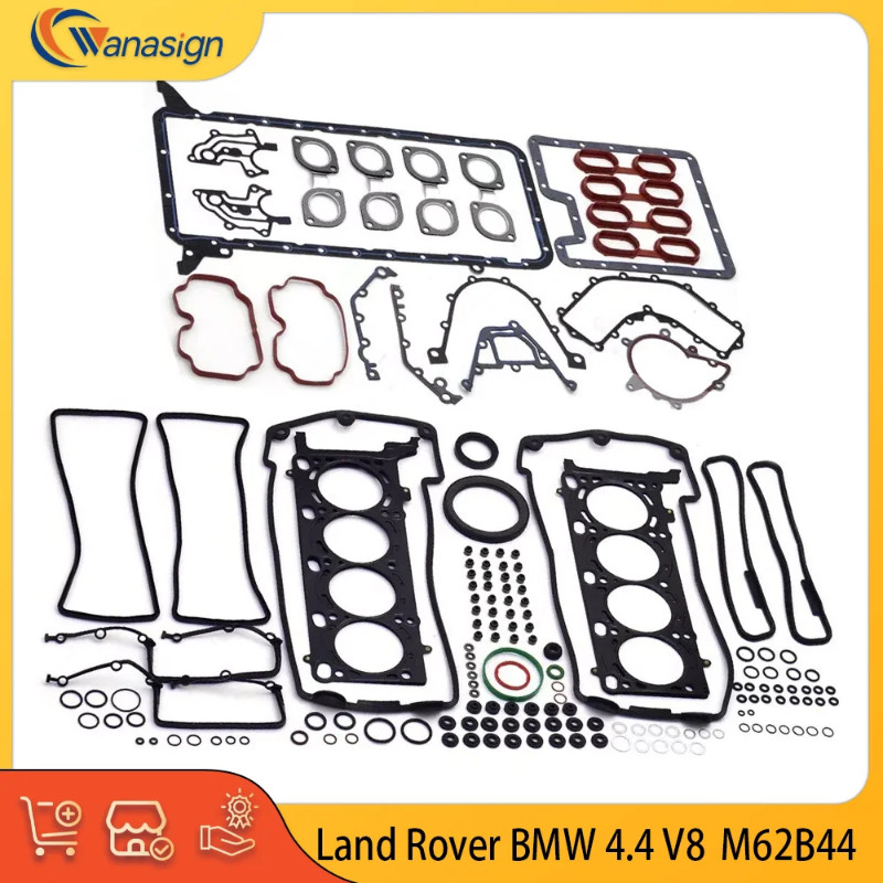 AUTO Rebuild Engine Seals Gaskets Kit For Land Rover BMW Range Rover 5 7 8 X5 4.4L V8 GAS DOHC M62B