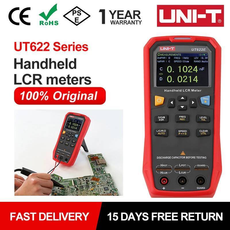 UNI-T UT622A UT622C UT622E ความแม่นยําสูง LCR Meter อุตสาหกรรมมือถือความต้านทานเครื่องทดสอบความจุ