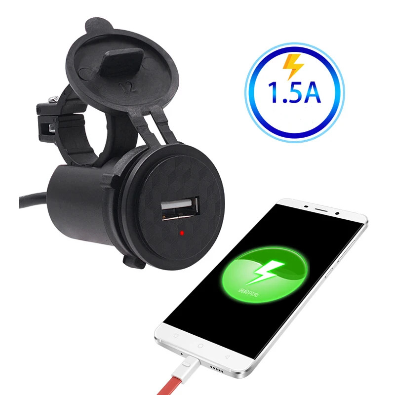 12V 24V Waterproof Motorcycle Moto USB Charger Handlebar Charger