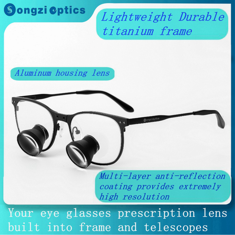 New Arrival 2.5X 3X 3.5X Songzi Optics Black Titanium Frame TTL Dental Surgical Loupes Customized W