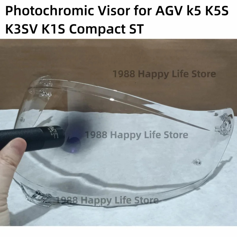 Photochromic Visor for AGV K5 K5S K1S K3SV K1 Compact ST Motorcycle Helmet Lens Shield Glass Windsh