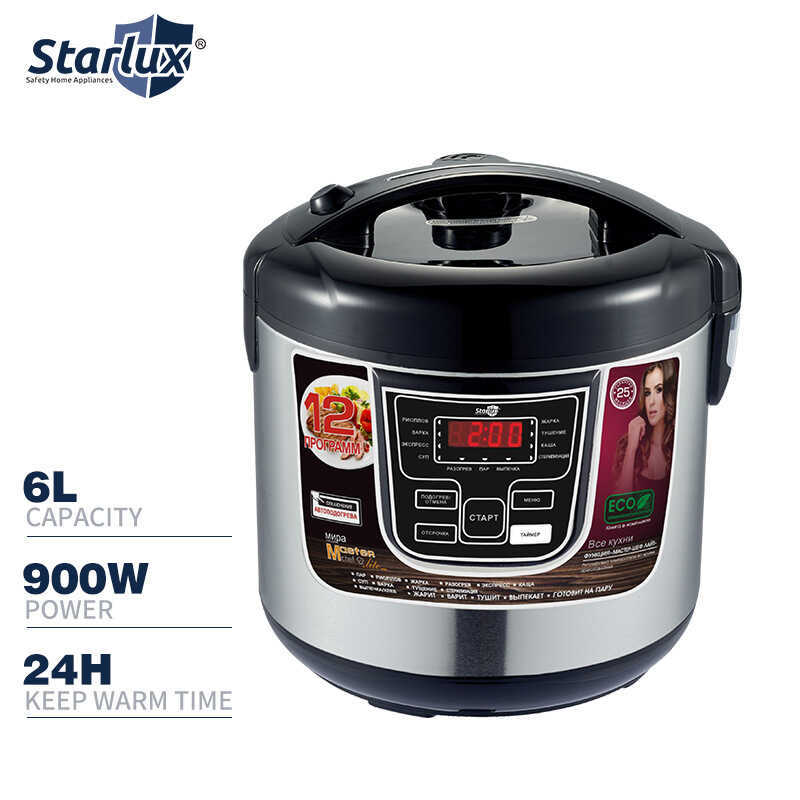 หม้อหุงข้าว Starlux Smart 6L หม้อหุงข้าวแบบไม่ติดในครัวเรือนอัตโนมัติ หม้อหุงข้าว