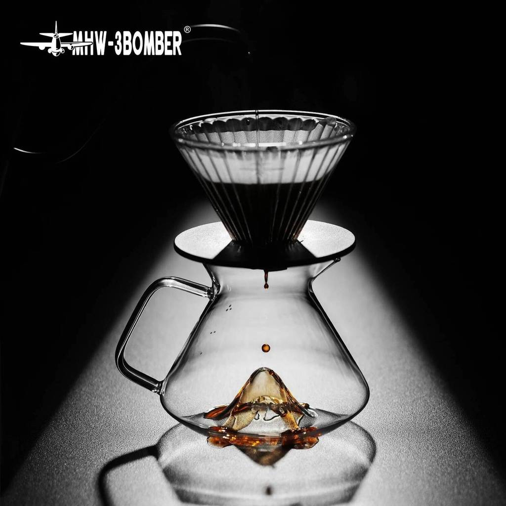 MHW-3BOMBER Pour Over เครื่องชงกาแฟ 360/600ml กาแฟ Server แก้วกาแฟ Dripper สําหรับ Home Brewing อุปก