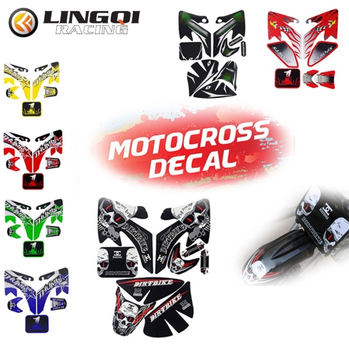 LING QI Motorcycle CRF50 Sticker Case Decals Body Kit For  CRF 50 Pit Dirt Bike Motocross Accessori