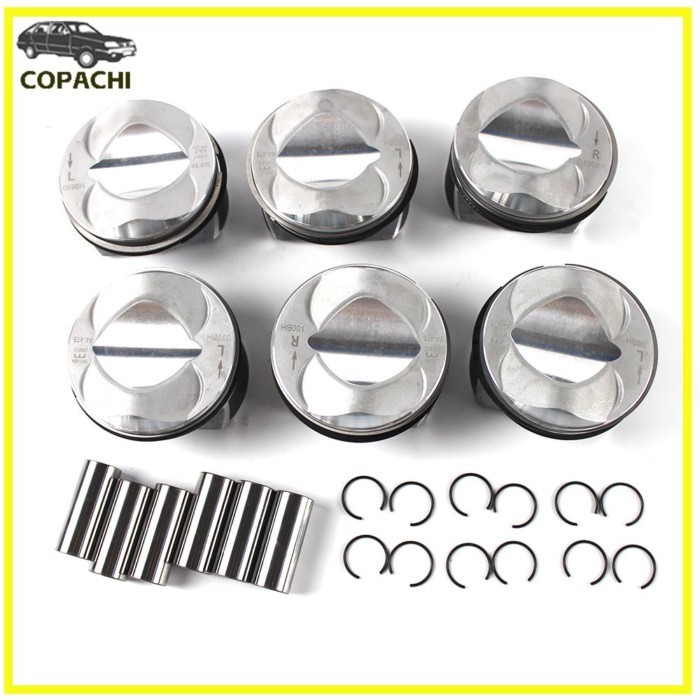 6pcs Pistons&Rings Set Φ84.5mm STD 06E 107 065 CF 06E 107 066 CF 06E 198 151 F For Audi A6 A7 A8 2.