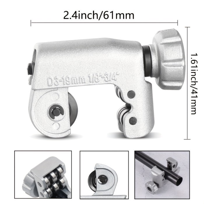 3-19mm 1/8 inch to- 3/4 inch Mini Steel Tube Cutter Tool, Cutting Copper and Aluminum Tube Pipe Cut