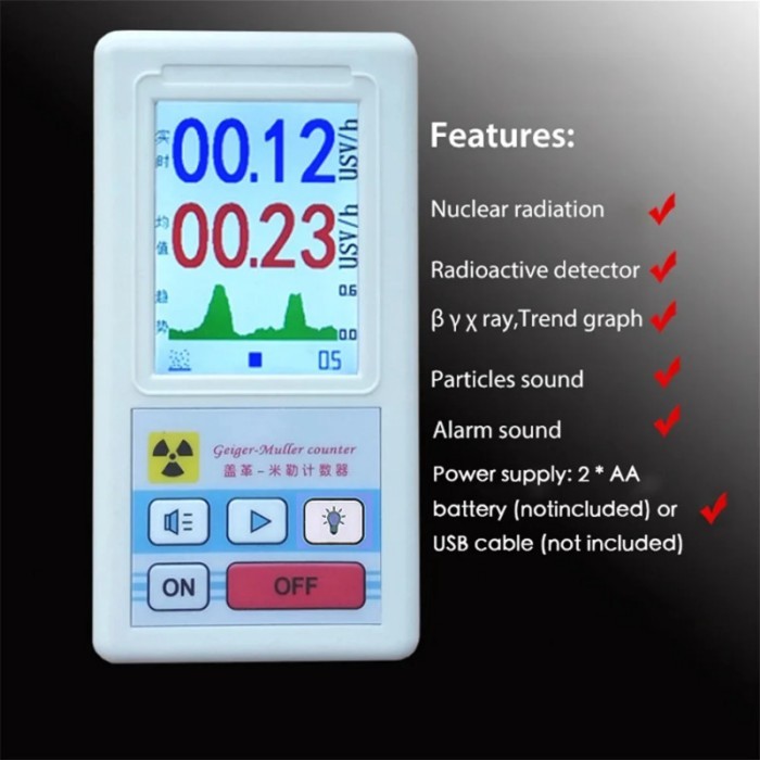 Geiger Counter Nuclear Radiation Detector Personal Dosimeter X-ray Beta Gamma Detector LCD Radioact