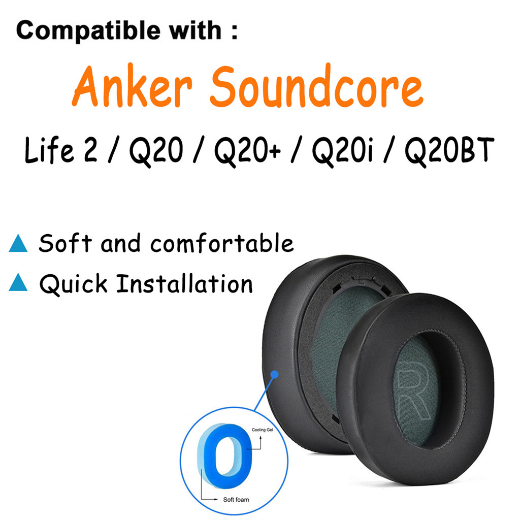 สําหรับ Anker Soundcore Life 2 Q20 Q20 + Q20i Q20BT Cooling Gel แผ่นรองหูฟังฟองน้ํา