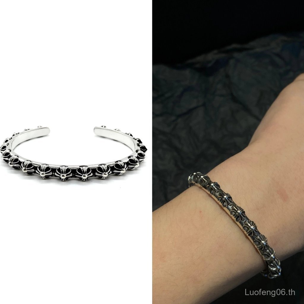 Chrome Hearts Chrome Hearts Chrome Hearts สร้อยข้อมือดอกไม้ข้ามเต็มรูปแบบ Chrome Hearts
แกะสลักโดยร