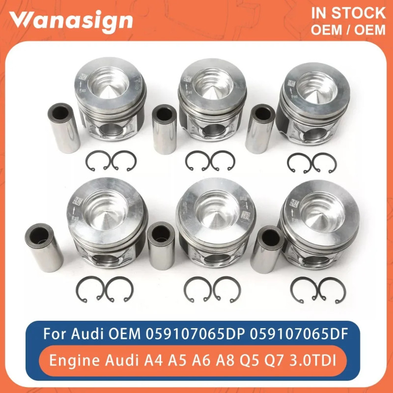 Engine Piston W/ Ring Set Φ83.010mm Fit 3.0 T For Audi A4 A5 A6 A8 Q5 Q7 CRC CRCD CVVA 3.0TDI V6 DI